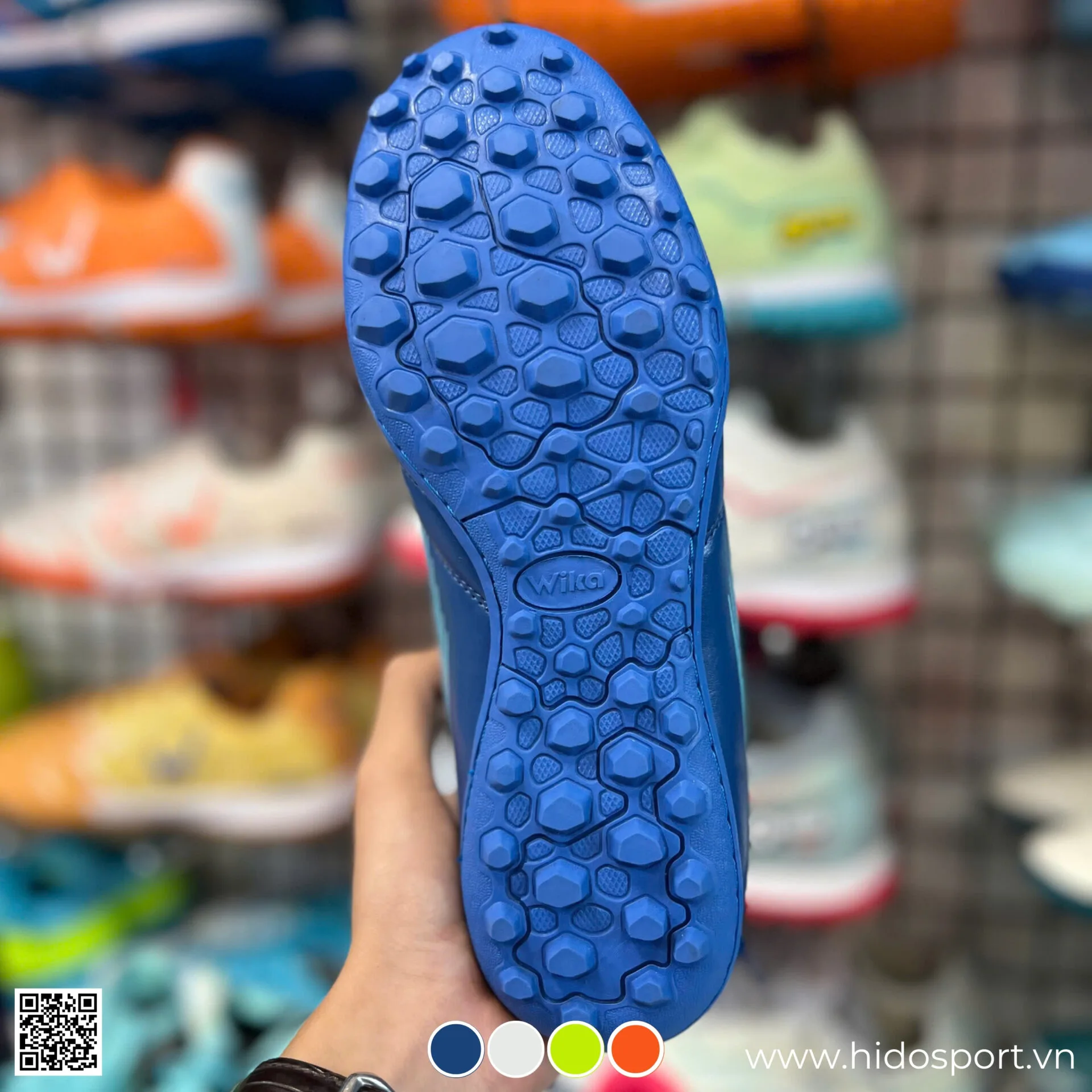 (TITLE)% Giay Bong Da Wika Blast X Tf San Co Nhan Tao Xanh Navy Hinh Anh Thuc Te Tai Hido Sport 03