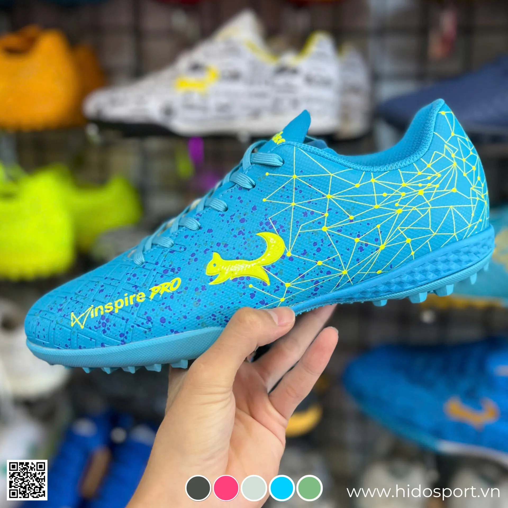 Giay Bong Da Zocker Inspire Pro Tf San Co Nhan Tao Xanh Duong Hinh Anh Thuc Te Tai Hido Sport 01