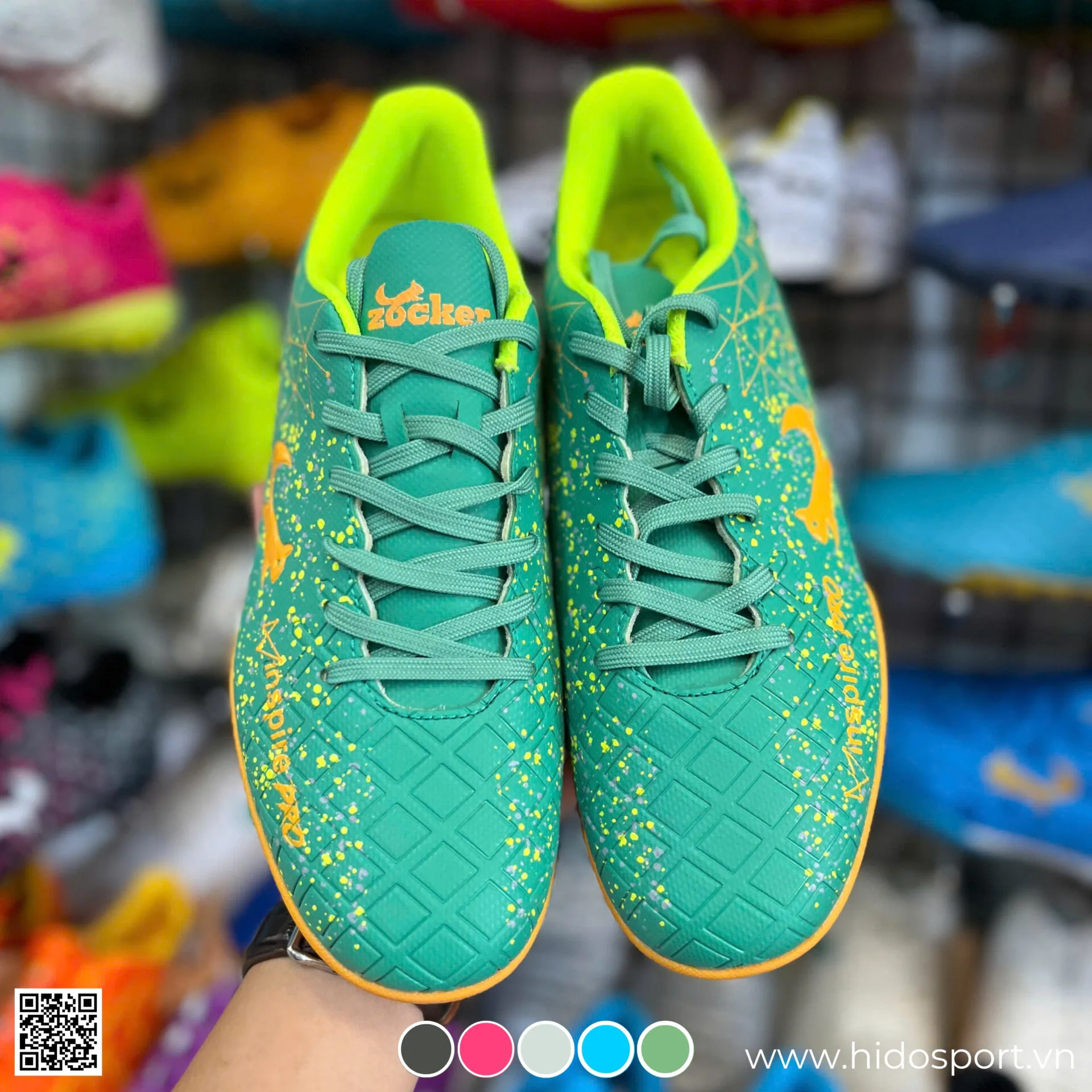 (TITLE)% Giay Bong Da Zocker Inspire Pro Tf San Co Nhan Tao Xanh La Hinh Anh Thuc Te Tai Hido Sport 03