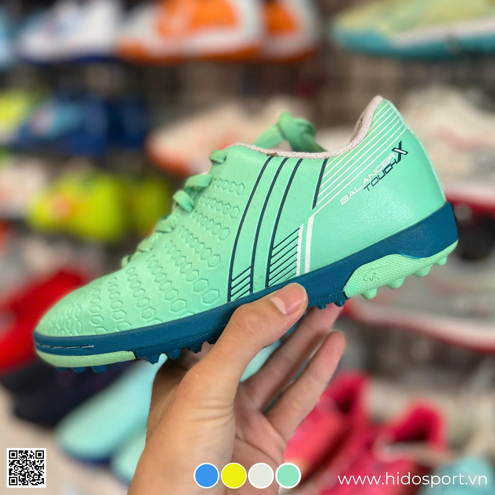 (TITLE)% Giay Da Banh Tre Em Pan Balancer Touch X 2024 Xanh Luc Bao Hinh Anh Thuc Te Tai Hido Sport 01