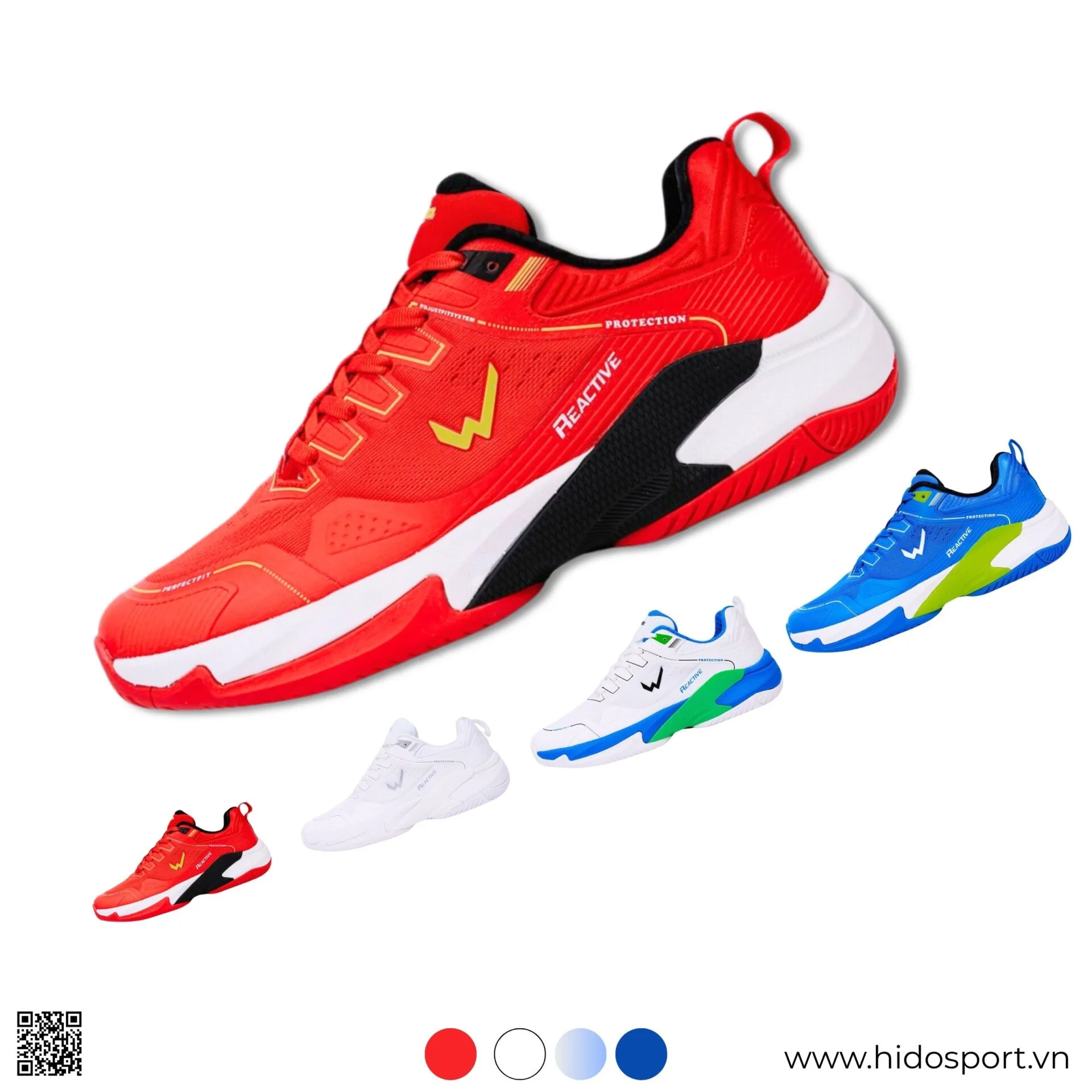 Giay Pickleball Quang Duong Wika Ruta Chinh Hang New 2025 Bst 4 Mau Tai Hidosport