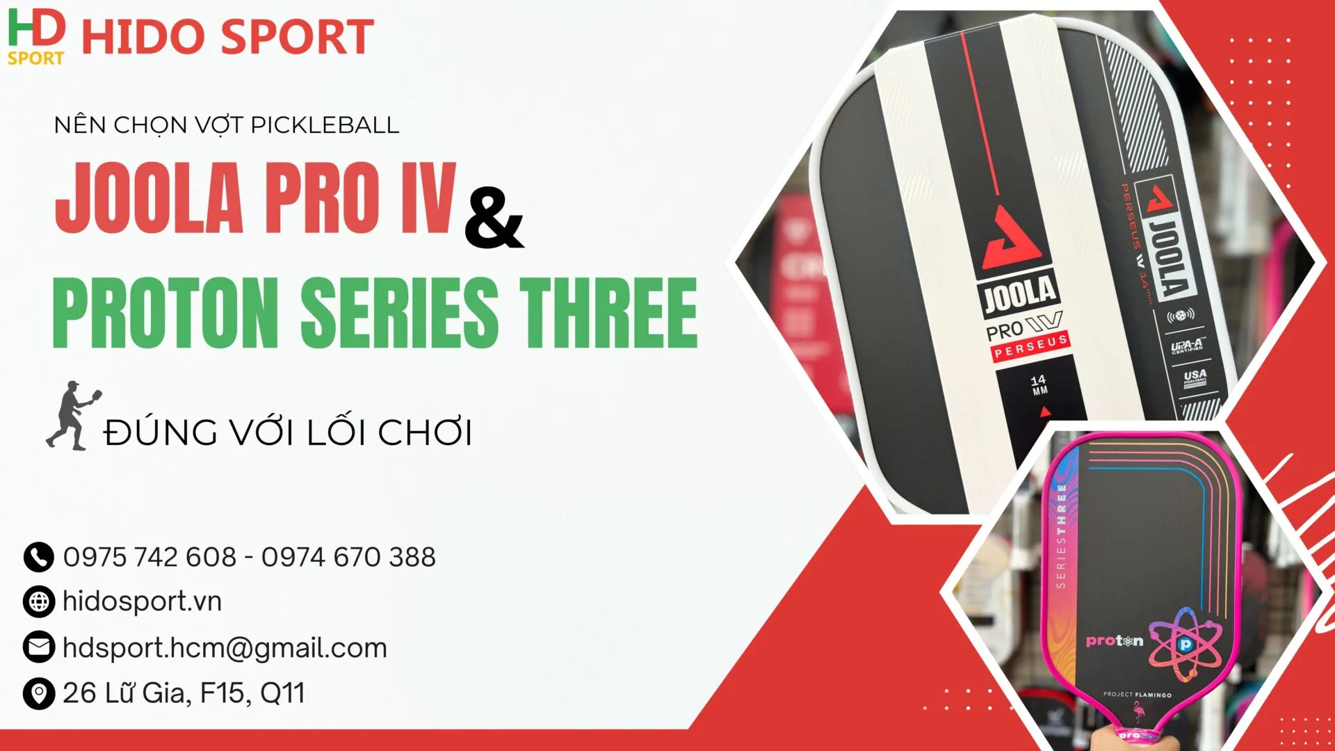 Nen Chon Vot Pickleball Joola Pro 4 Hay Proton Series Three Phu Hop Voi Loi Choi Tai Hido Sport