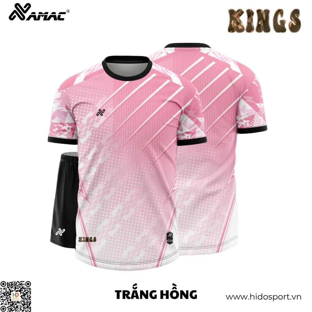 (TITLE)% BST 8 MÀU - Quần Áo Bóng Đá Thiết Kế Chính Hãng Amac KINGS 2025 - Trắng Hồng