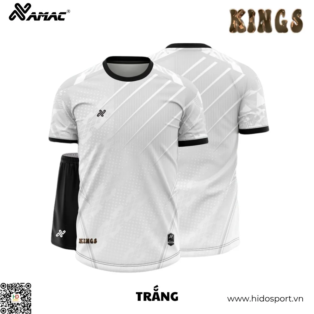 (TITLE)% BST 8 MÀU - Quần Áo Bóng Đá Thiết Kế Chính Hãng Amac KINGS 2025 - Trắng