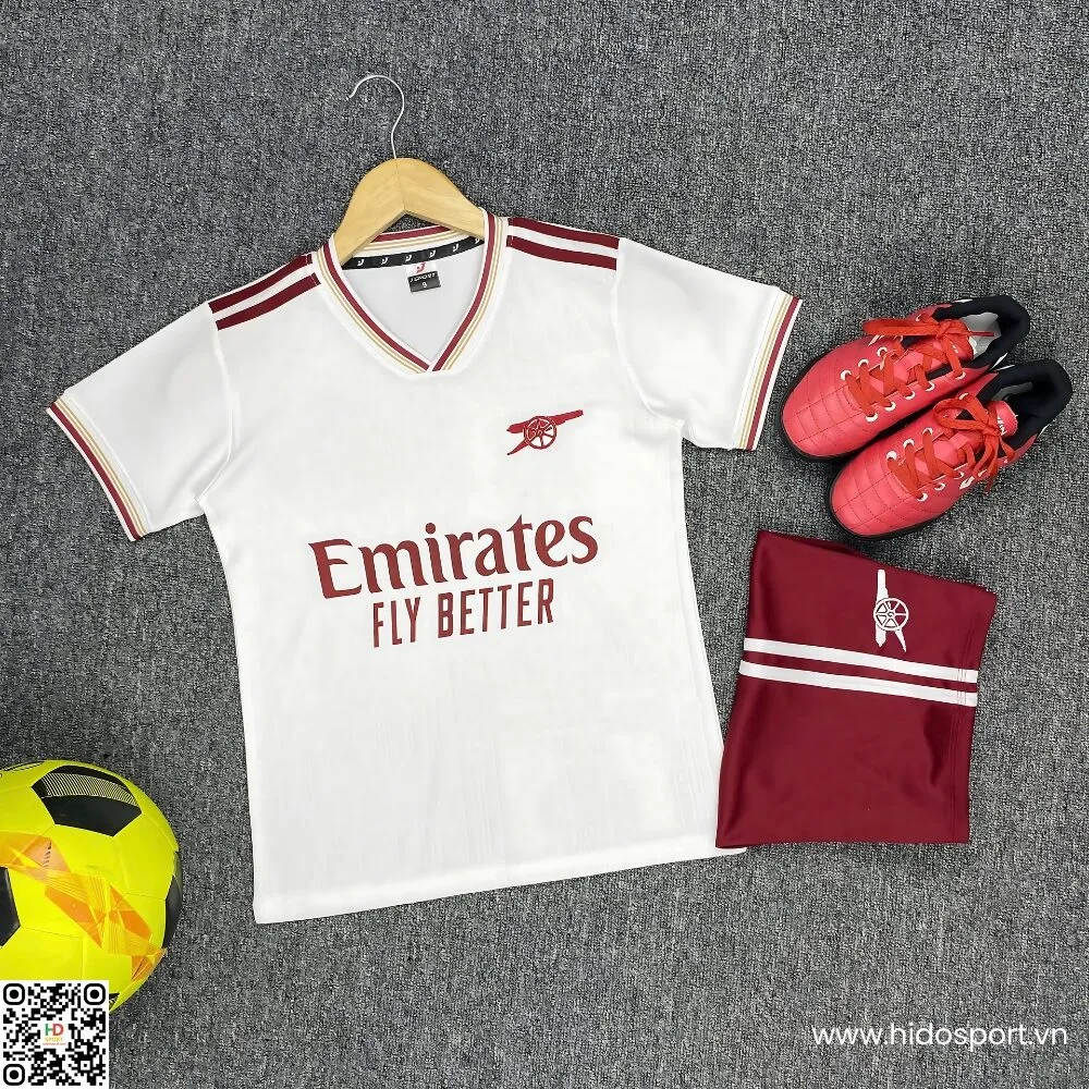 Quần Áo Bóng Đá Trẻ Em Arsenal Màu Trắng 2025-2026 - HIDO SPORT