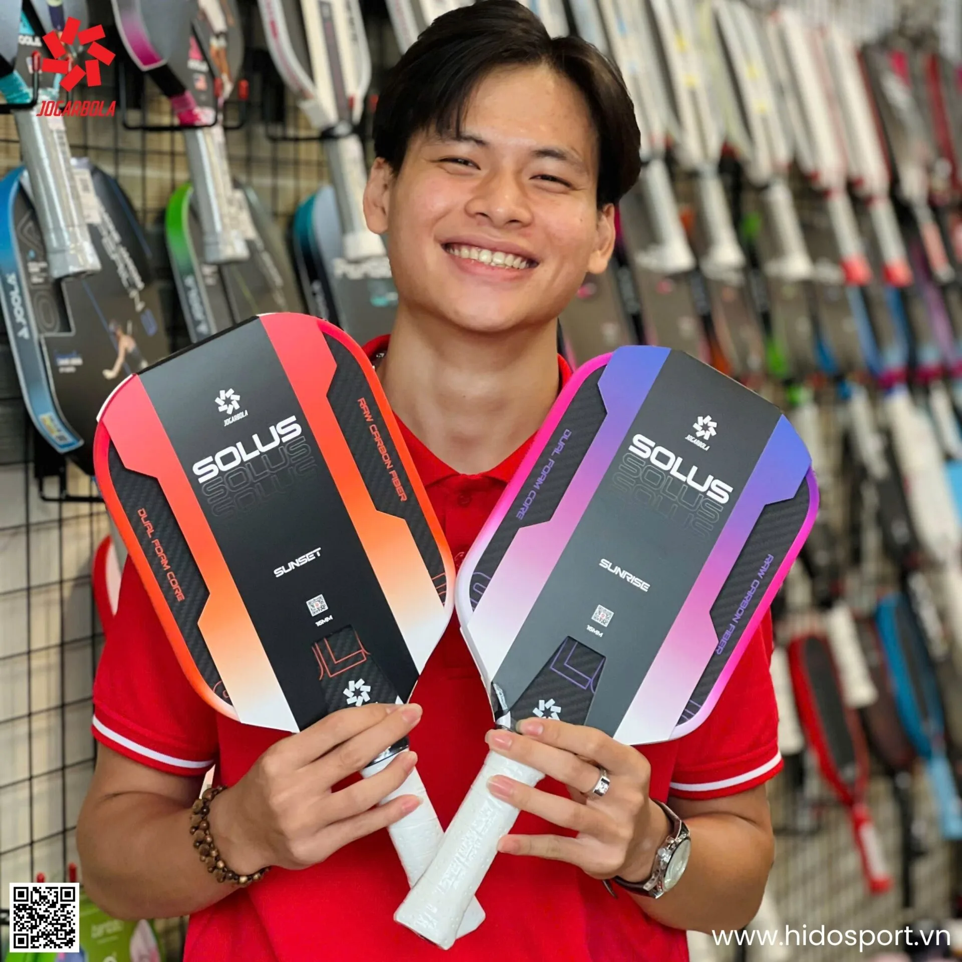Vot Pickleball Jogarbola Solus Pro Chinh Hang 2 Mau Hinh Anh Thuc Te Tai Hidosport