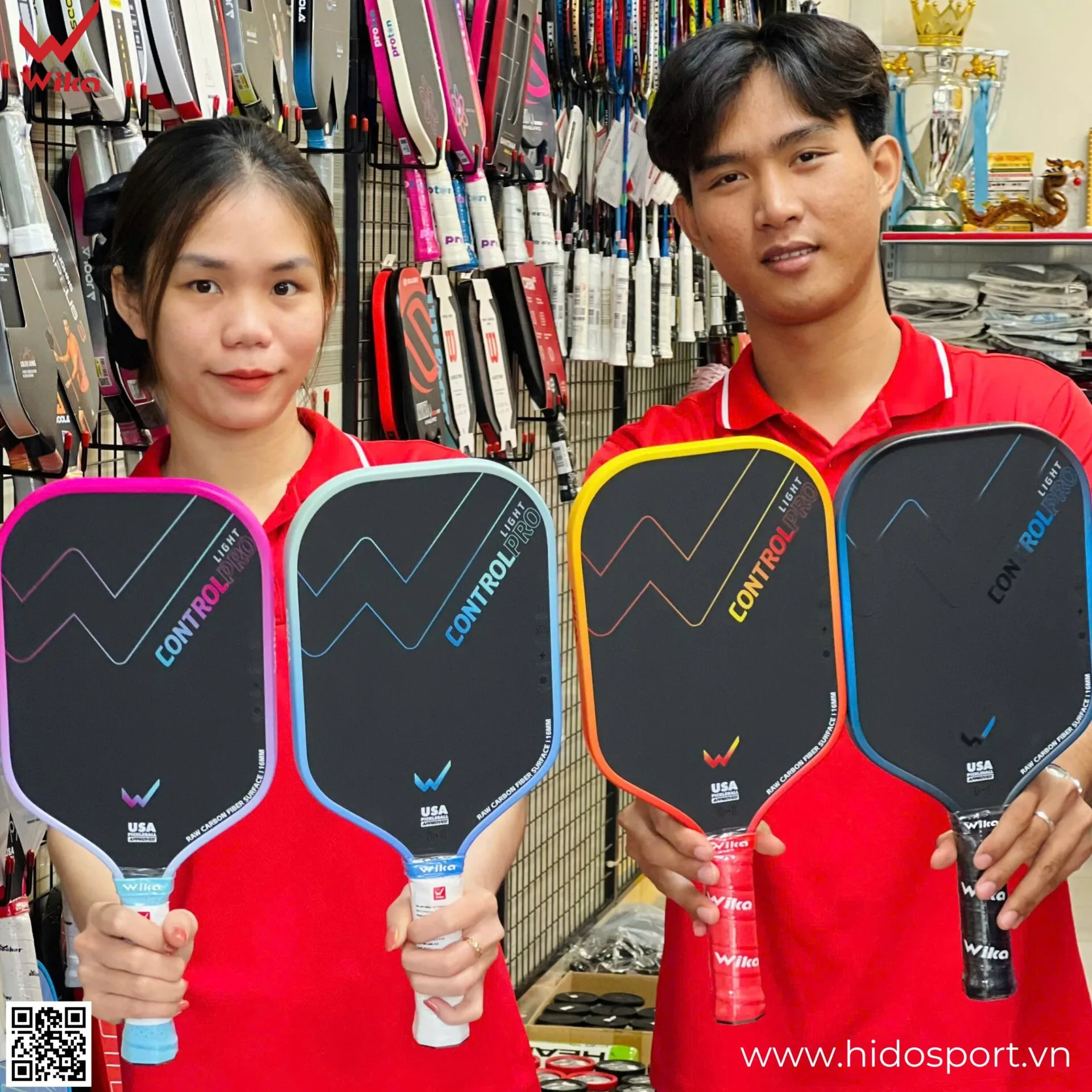 Vot Pickleball Lam Qua Tang Y Nghia Cho Phai Nu Vot Wika Control Pro Chinh Hang 2025 Hinh Anh Thuc Te0tai Hido Sport
