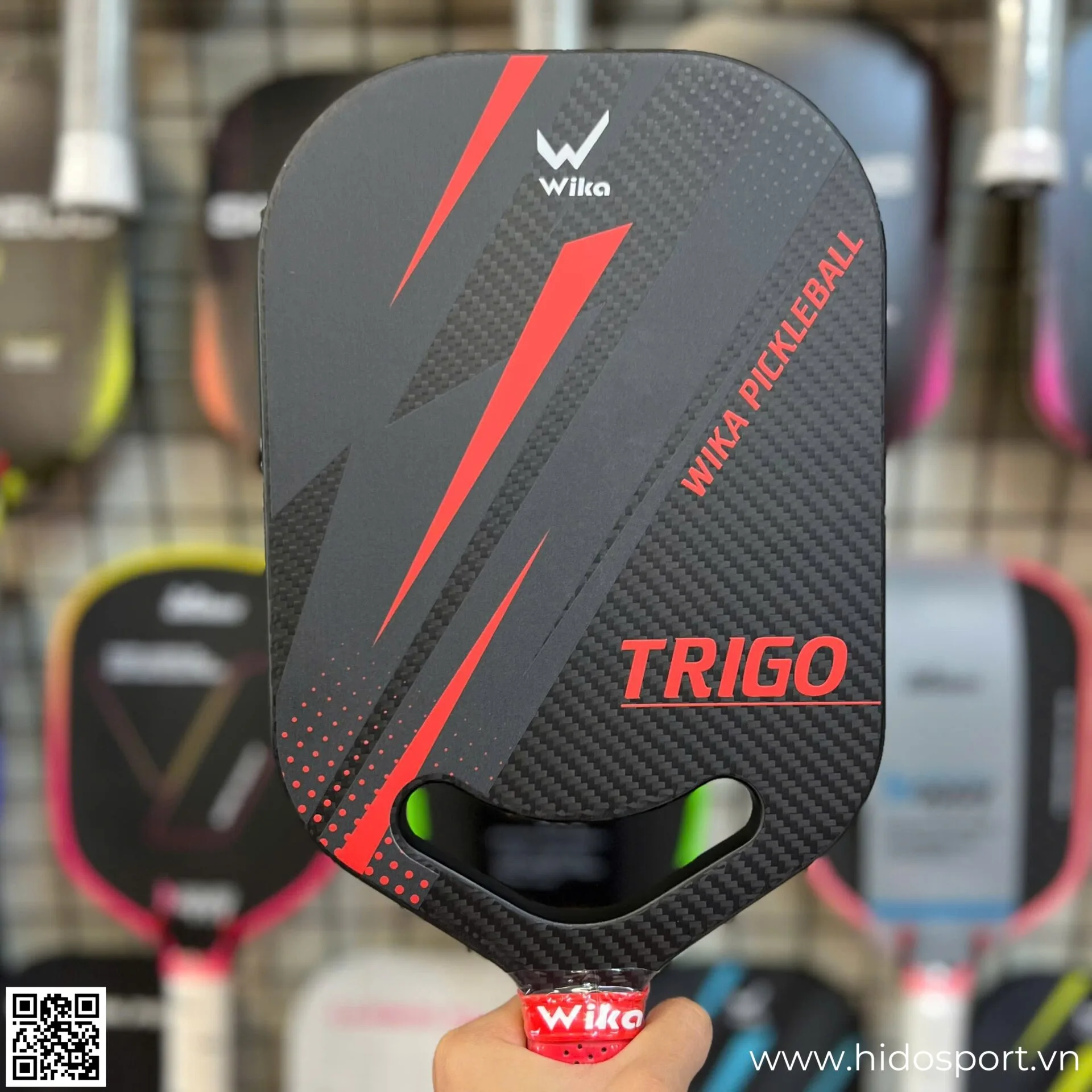 (TITLE)% Vot Pickleball Wika Trigo 3 Mau 16mm Hinh Anh Thuc Te Tai Hido Sport Do 003