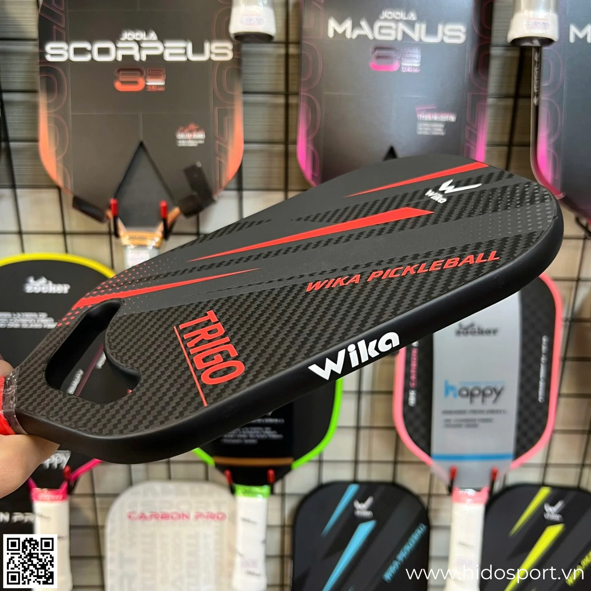 (TITLE)% Vot Pickleball Wika Trigo 3 Mau 16mm Hinh Anh Thuc Te Tai Hido Sport Do 004
