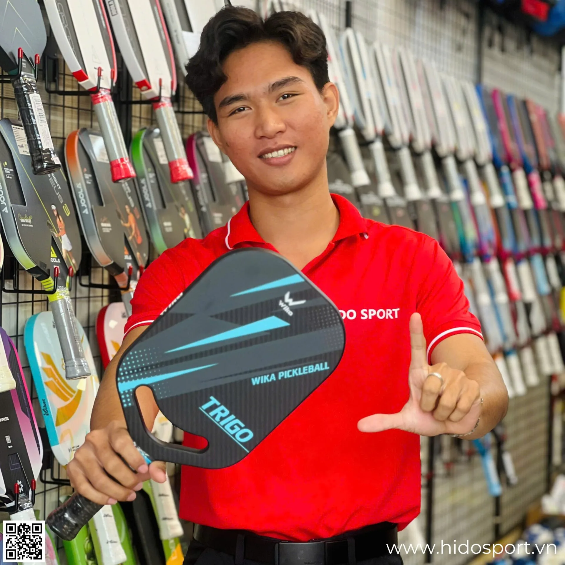 (TITLE)% Vot Pickleball Wika Trigo 3 Mau 16mm Hinh Anh Thuc Te Tai Hido Sport Xanh Duong 001