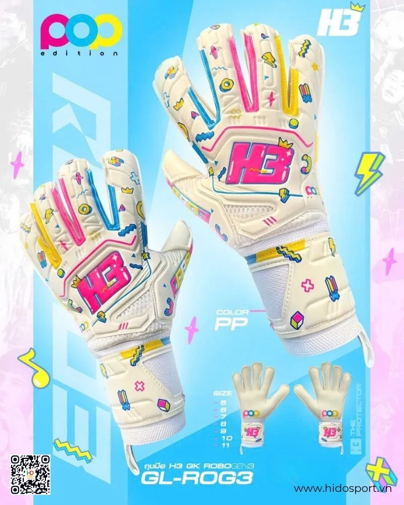 (TITLE)% Găng Tay Thủ Môn H3 GK ROBO Gen 3 Chính Hãng 2025 - Trắng