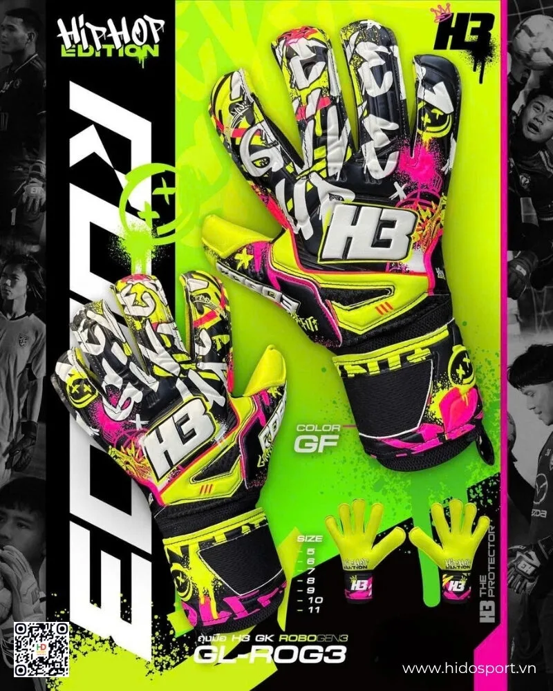 (TITLE)% Găng Tay Thủ Môn H3 GK ROBO Gen 3 Chính Hãng 2025 - Vàng
