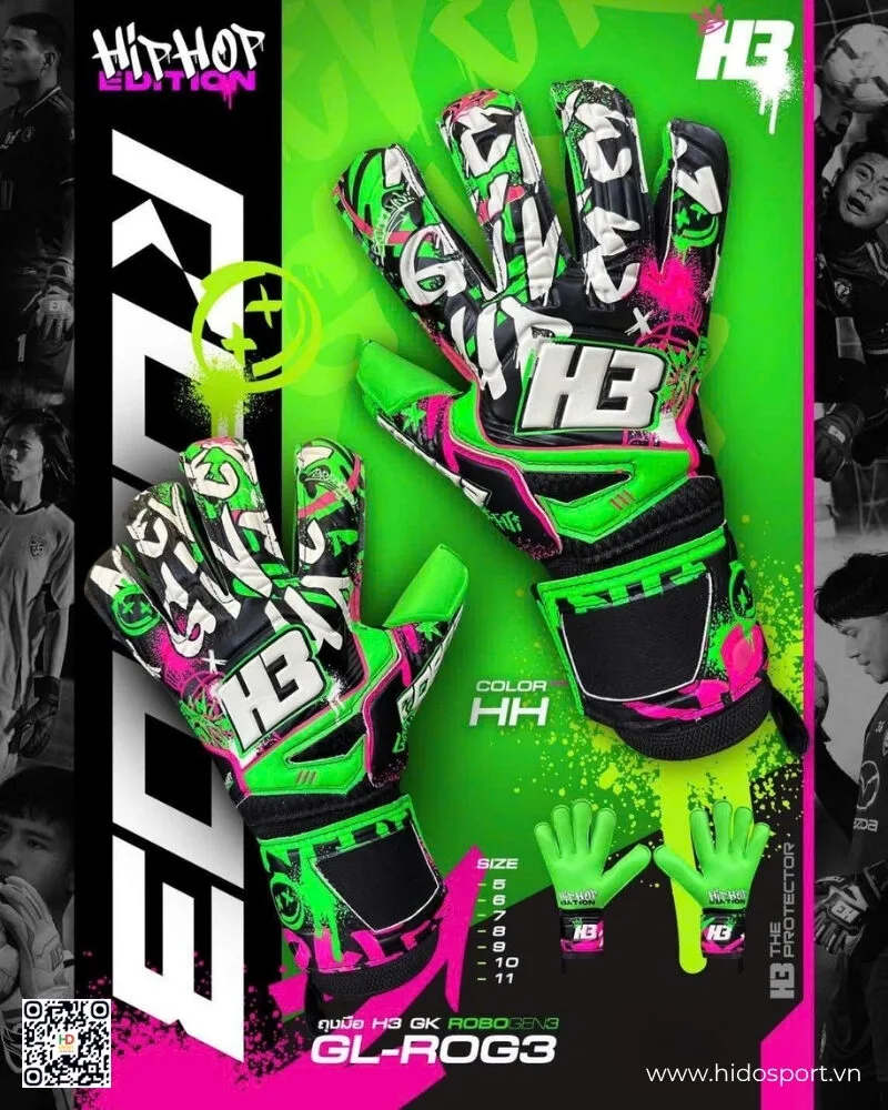 (TITLE)% Găng Tay Thủ Môn H3 GK ROBO Gen 3 Chính Hãng 2025 - Xanh Lá