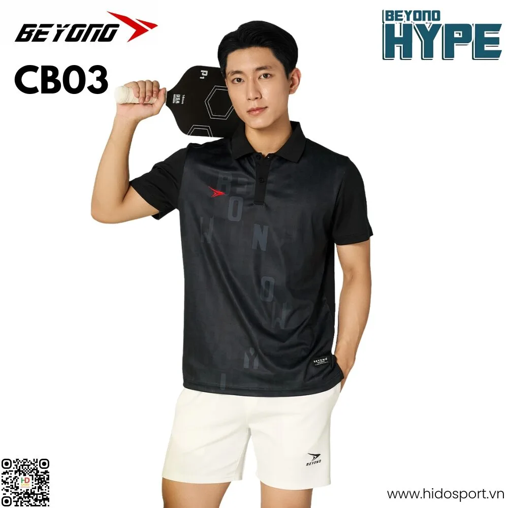 (TITLE)% Set Quần Áo Pickleball Nam Nữ Beyono Hype CB03 Chính Hãng Màu Đen 2025 - 2