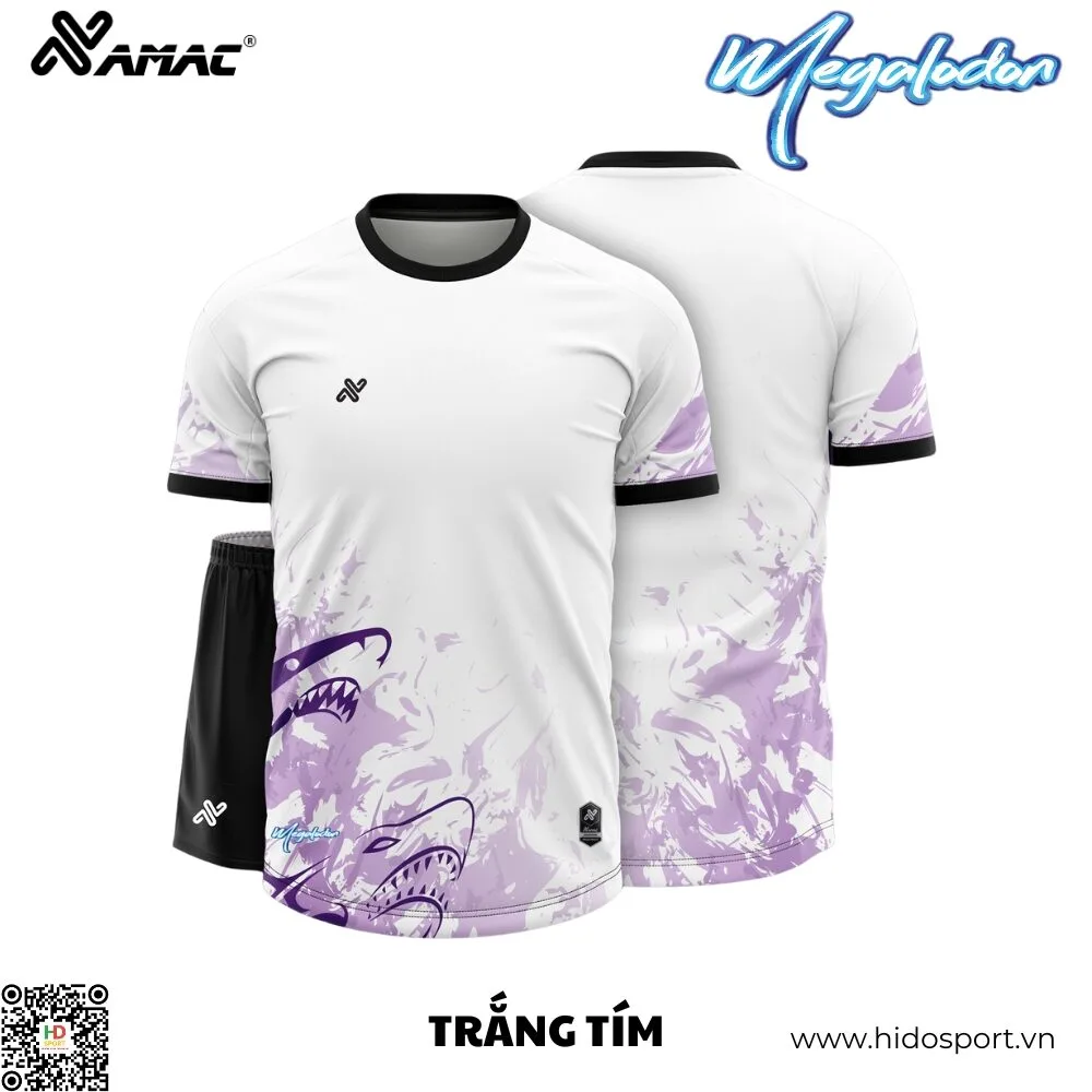 (TITLE)% Quần Áo Bóng Đá Thiết Kế Chính Hãng Amac MEGALODON 2025 - Trắng Tím