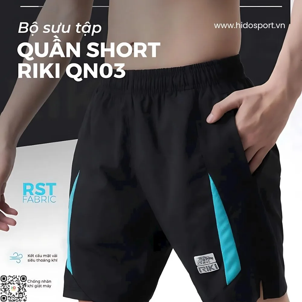 (TITLE)% Quần Short Thể Thao Nam Thiết Kế Chính Hãng RIKI QN03 2025 - Xanh Yamaha