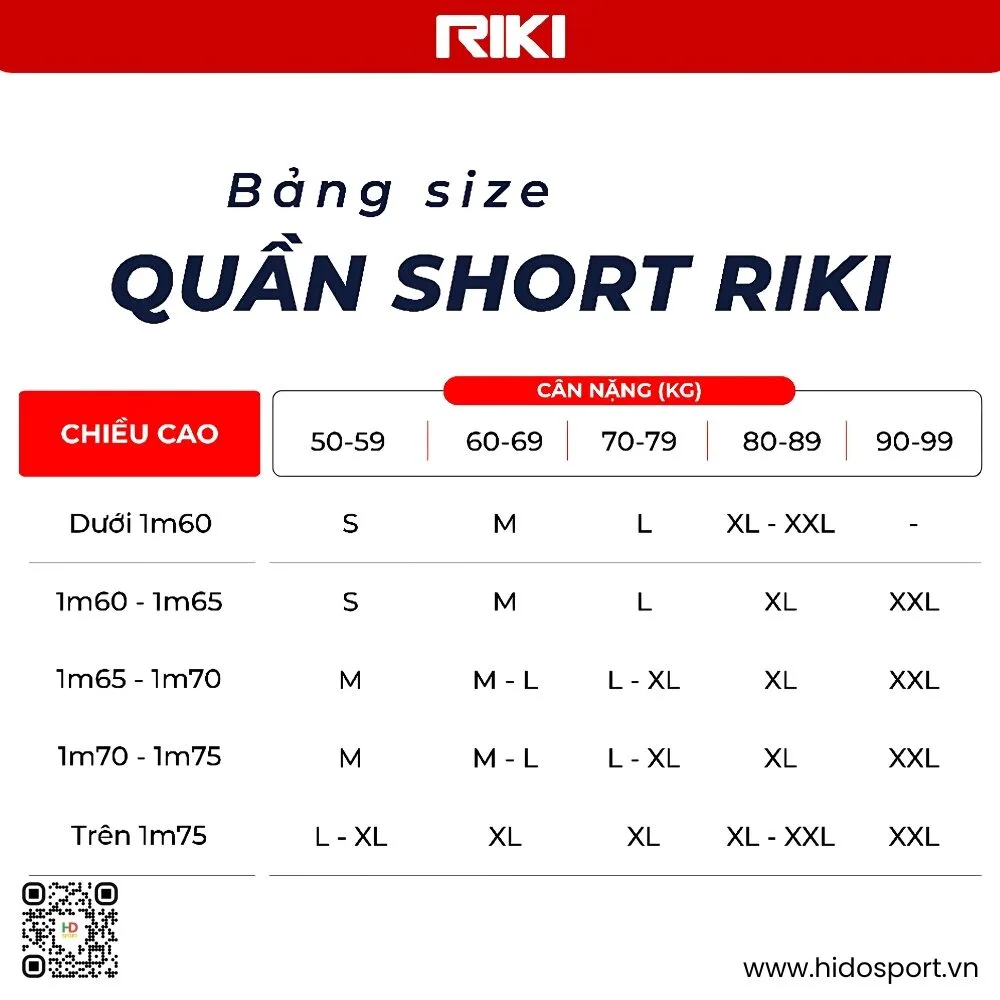 (TITLE)% Quần Short Thể Thao Nam Nữ Thiết Kế Chính Hãng RIKI QS01 2025 - Size