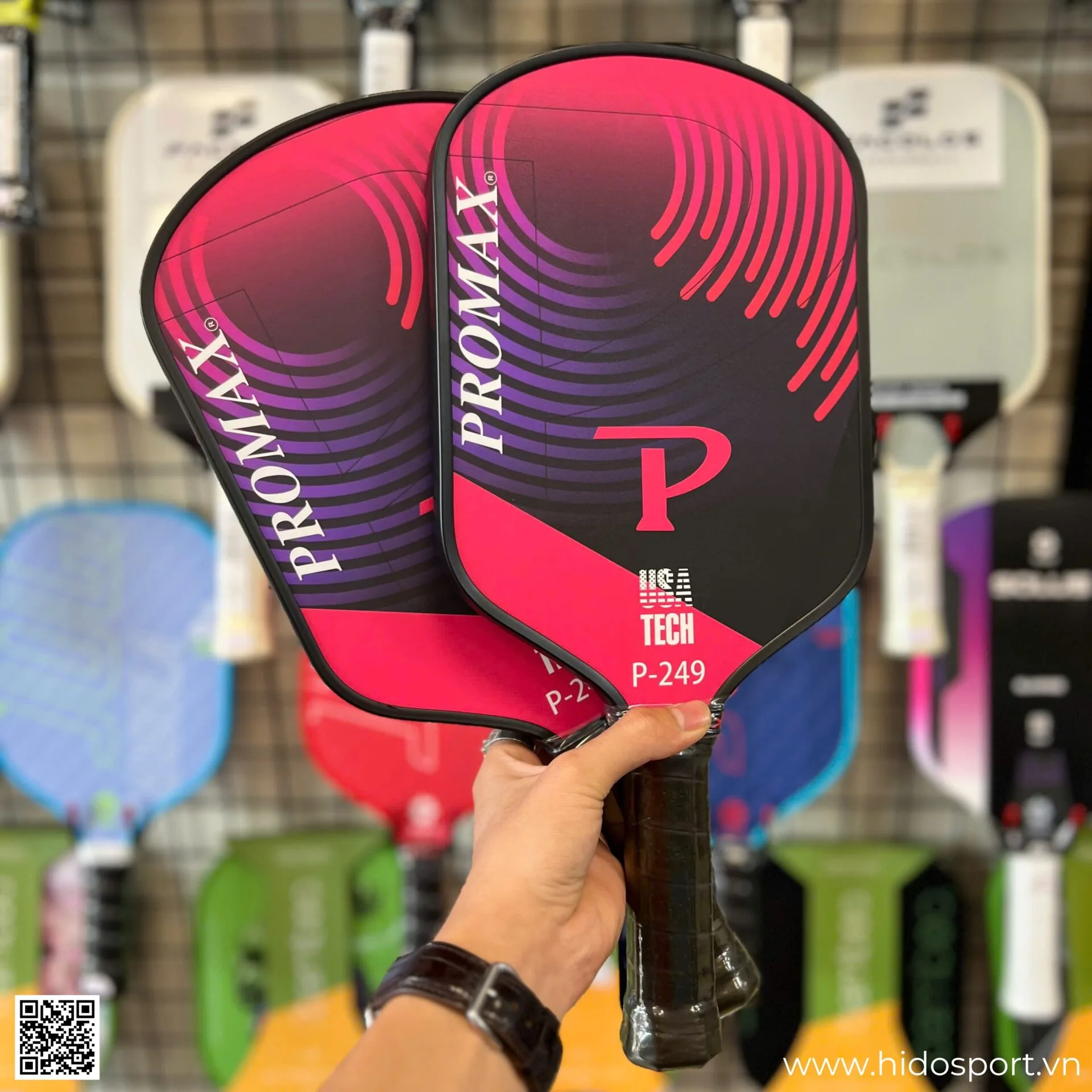 (TITLE)% Bộ Vợt Pickleball Promax P-249 14mm Chính Hãng 2025 Hinh Anh Thuc Te Tai Hido Sport 02