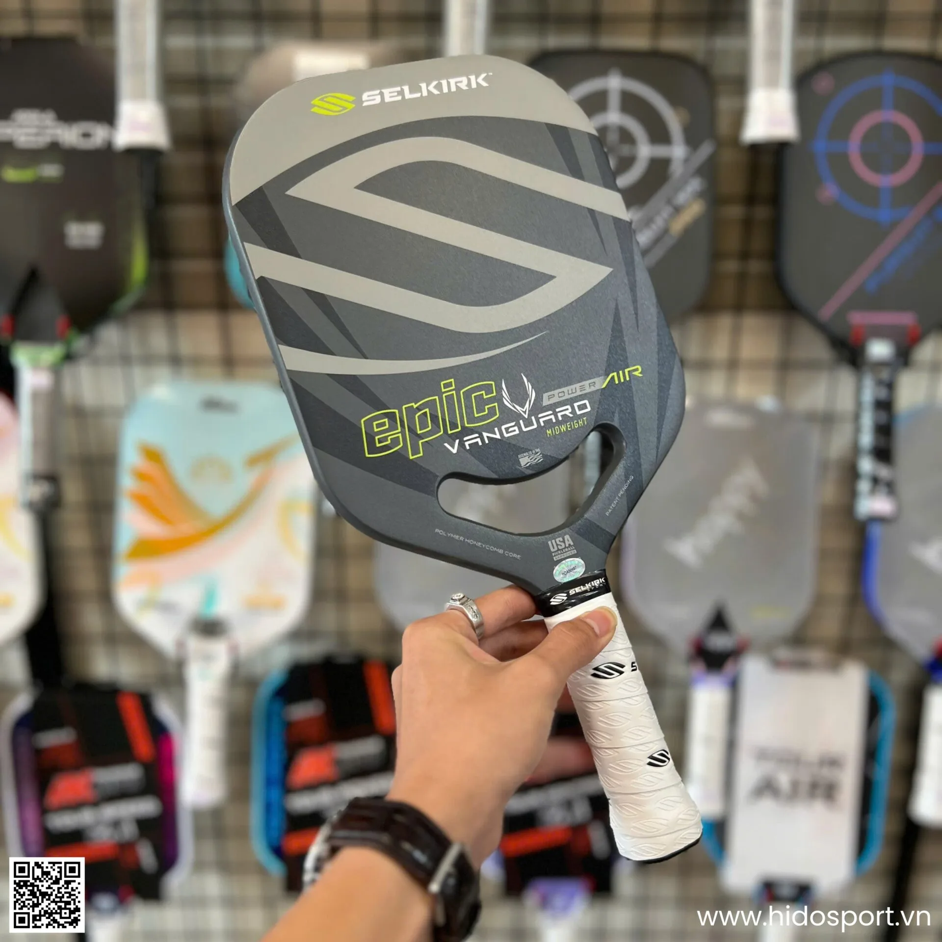 (TITLE)% Vot Pickleball Selkirk Vanguard Power Air Epic Hinh Anh Thuc Te Tai Hido Sport Grey 01