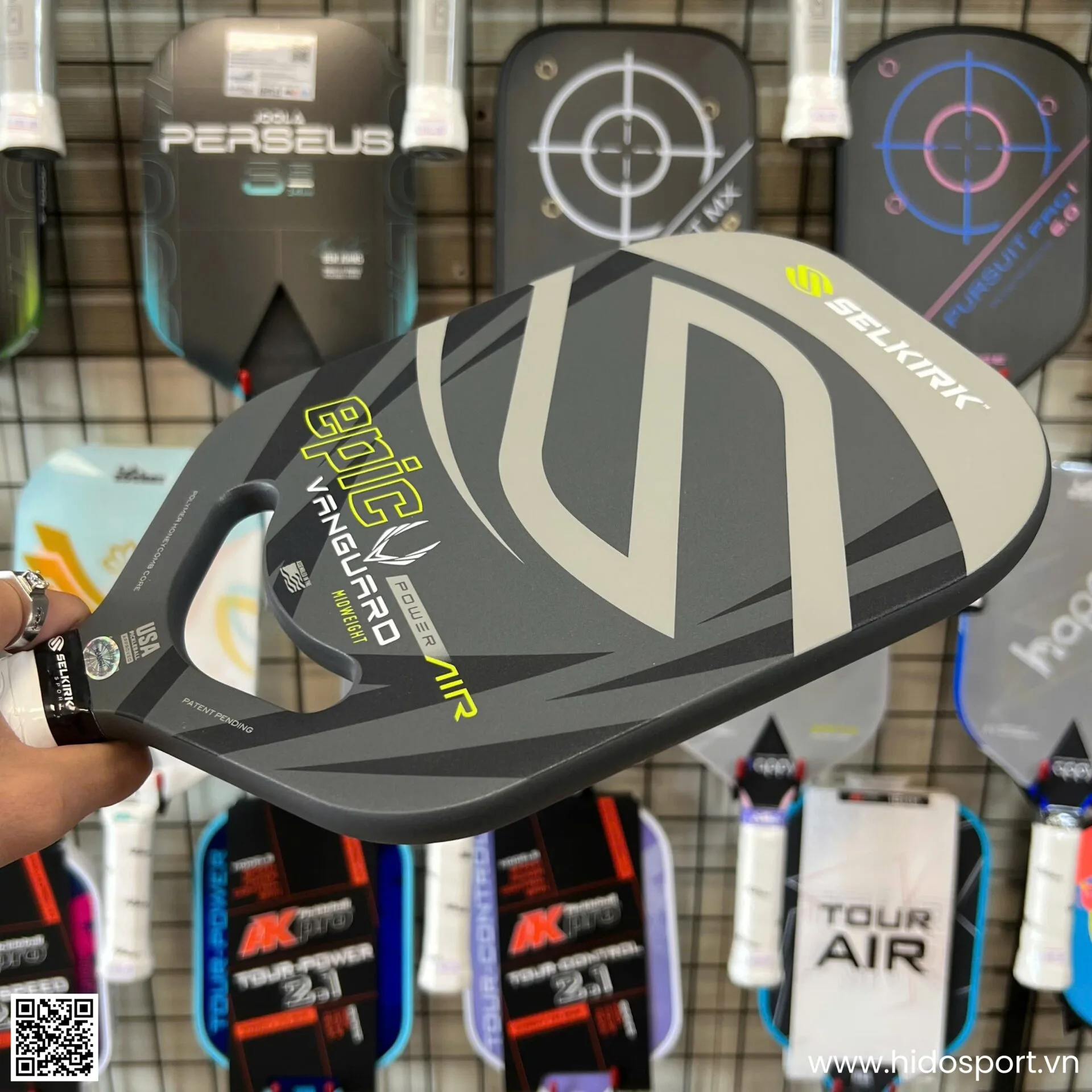 (TITLE)% Vot Pickleball Selkirk Vanguard Power Air Epic Hinh Anh Thuc Te Tai Hido Sport Grey 03