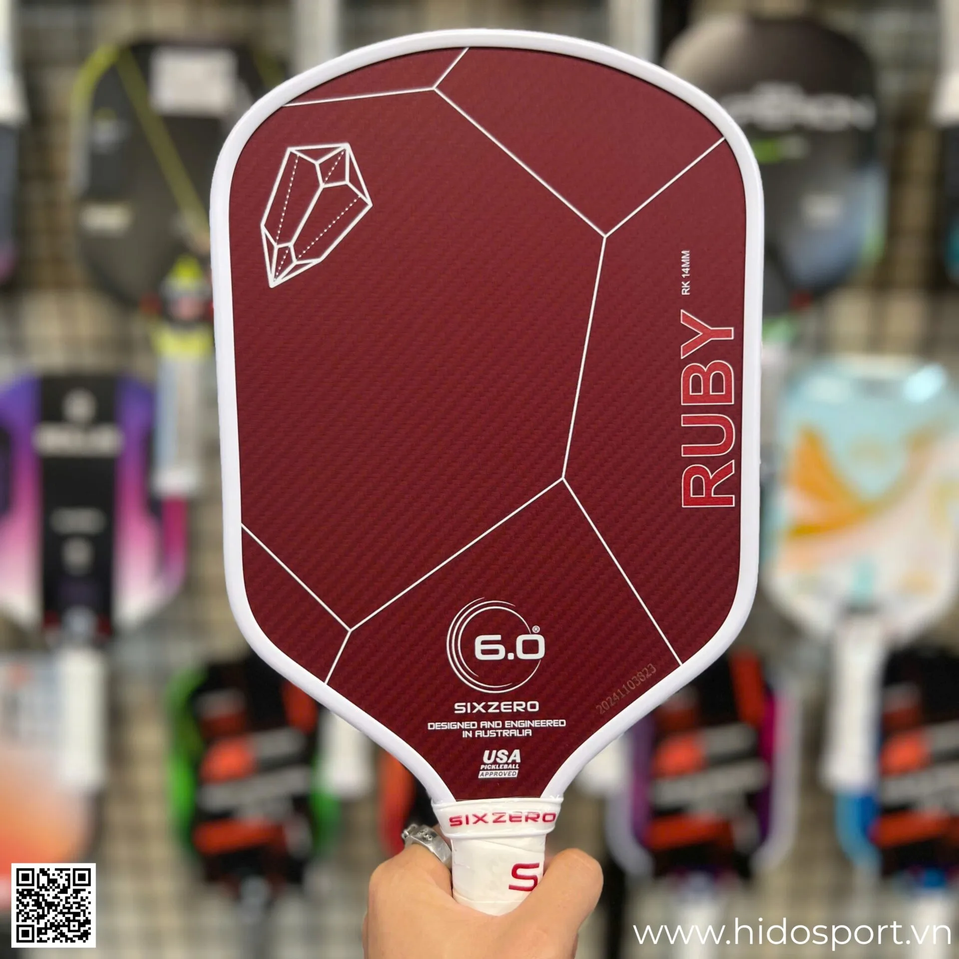 (TITLE)% Vot Pickleball Six Zero Chinh Hang Color Ruby 14 16mm 02