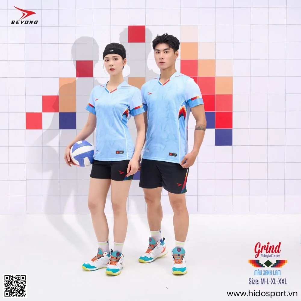 (TITLE)% BST 4 MÀU - Quần Áo Bóng Chuyền Thiết Kế Chính Hãng BEYONO GRIND 2025 - Xanh Lam