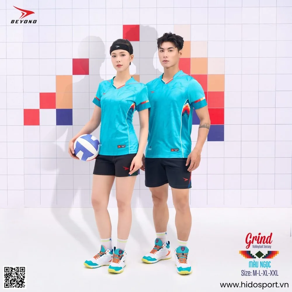 (TITLE)% BST 4 MÀU - Quần Áo Bóng Chuyền Thiết Kế Chính Hãng BEYONO GRIND 2025 - Xanh Ngọc