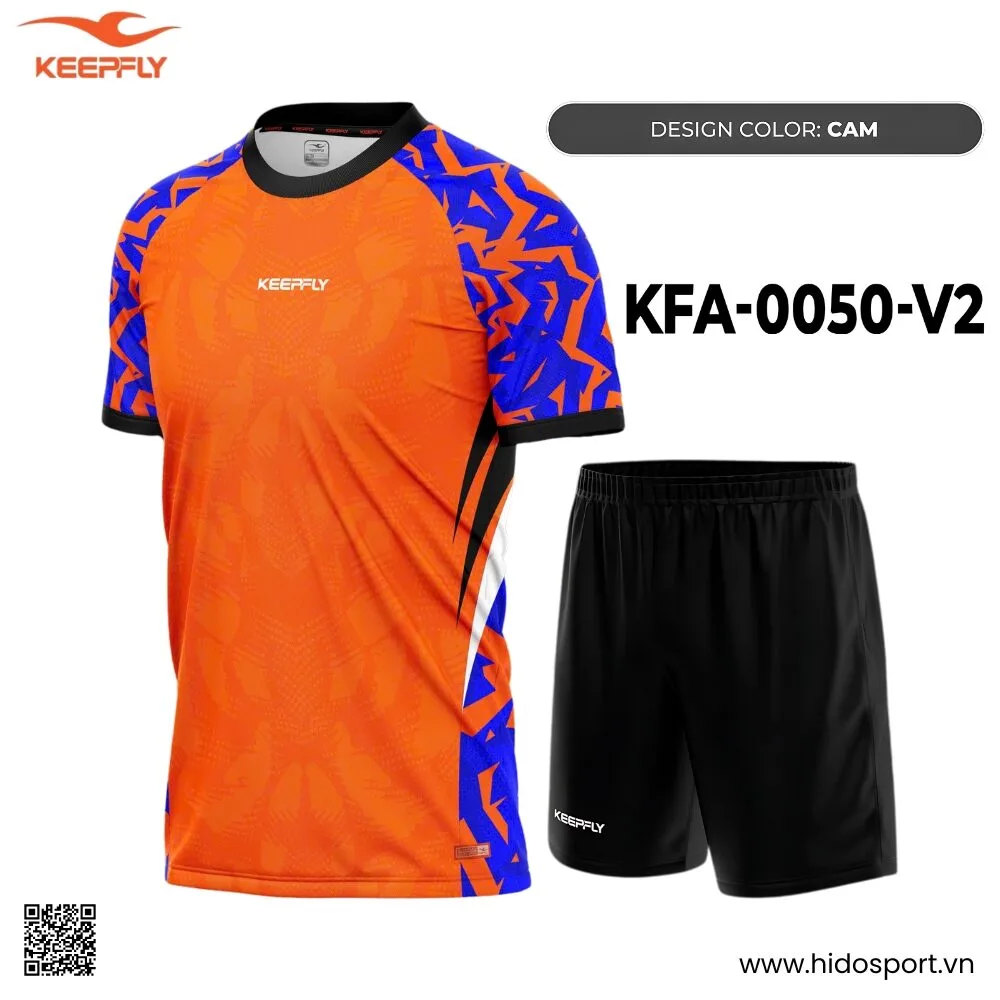 (TITLE)% Quần Áo Bóng Đá Thiết Kế Chính Hãng KFA-0050-V2 KEEPFLY ACTION 2025 - Cam
