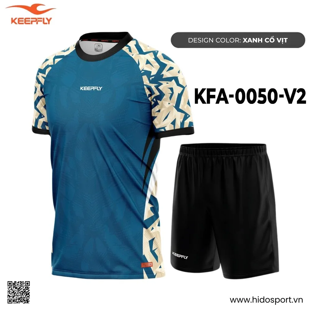 (TITLE)% Quần Áo Bóng Đá Thiết Kế Chính Hãng KFA-0050-V2 KEEPFLY ACTION 2025 - Xanh Cổ Vịt