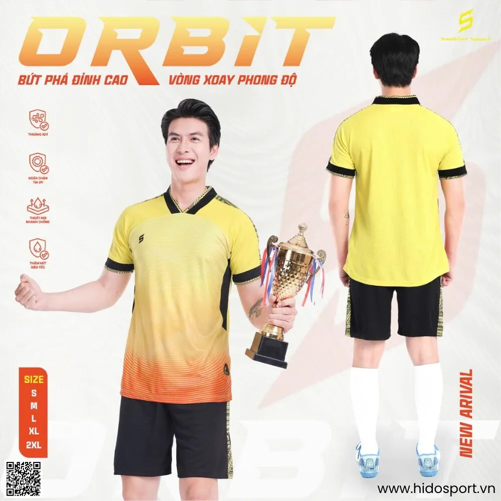 (TITLE)% BST 6 MÀU - Quần Áo Bóng Đá Thiết Kế Chính Hãng SAO VIỆT ORBIT 2025 - Vàng Cam