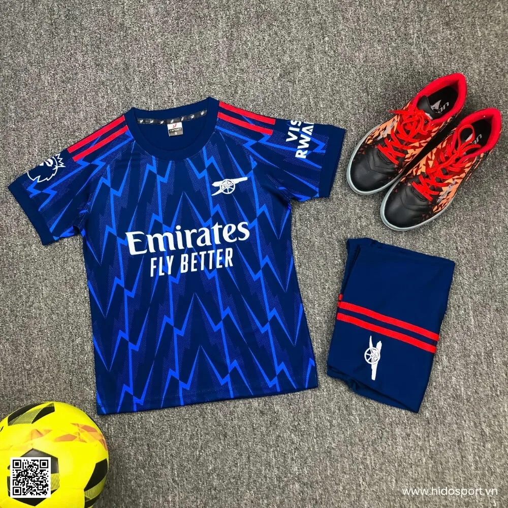 Quần Áo Bóng Đá Trẻ Em Arsenal Sân Khách 25/26 Màu Xanh - HIDO SPORT