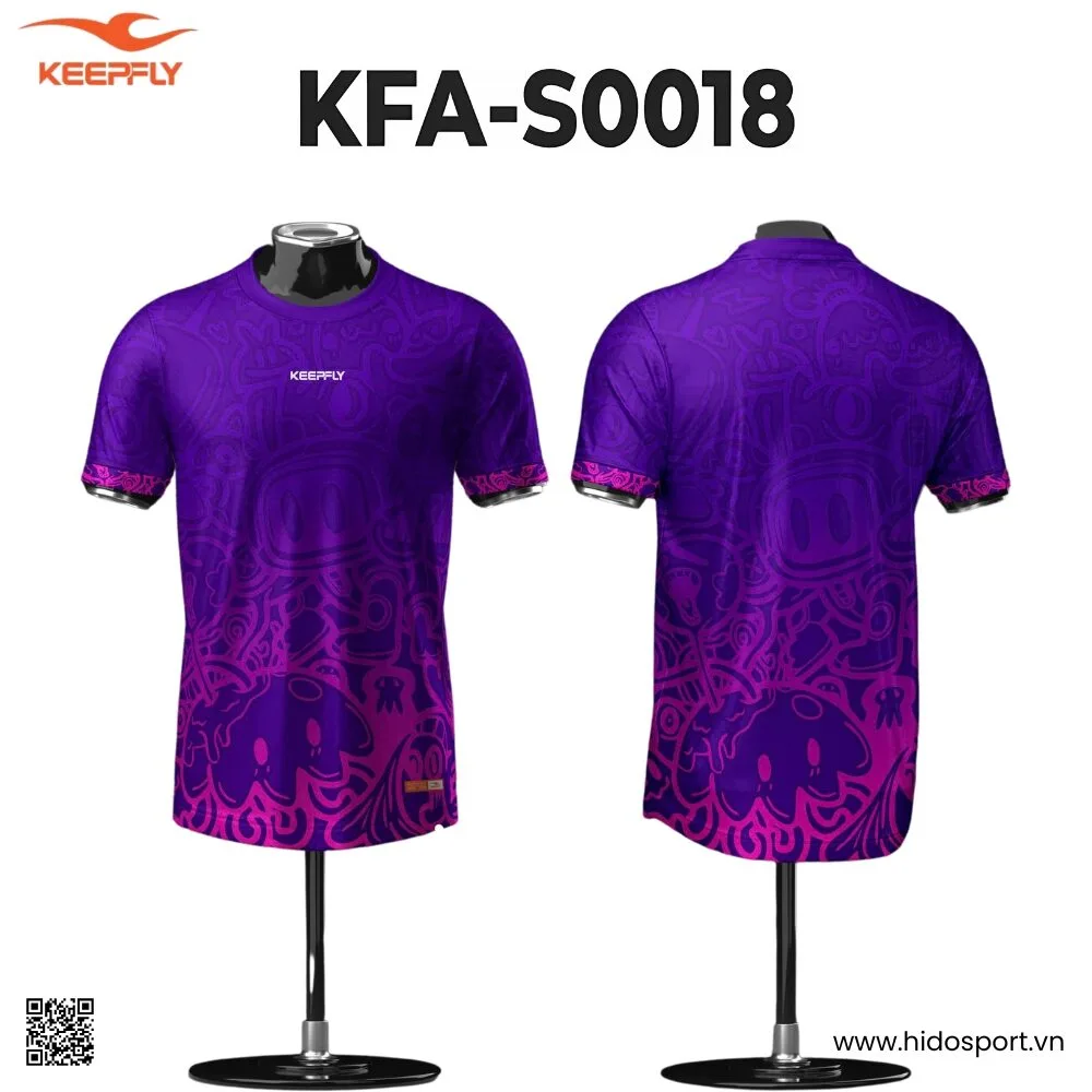 (TITLE)% Áo Pickleball Thiết Kế Chính Hãng KFA-S0018 KEEPFLY Action 2025 - Tím