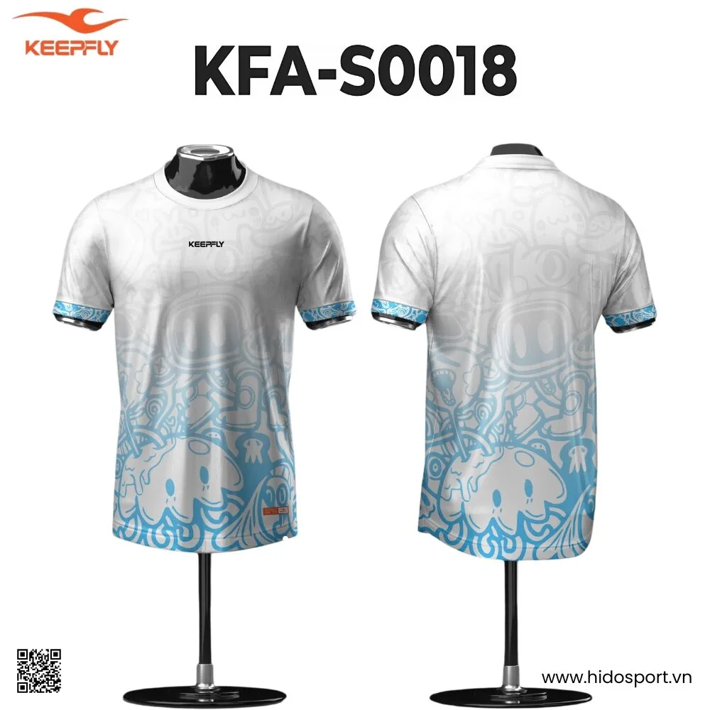 (TITLE)% Áo Pickleball Thiết Kế Chính Hãng KFA-S0018 KEEPFLY Action 2025 - Trắng YA