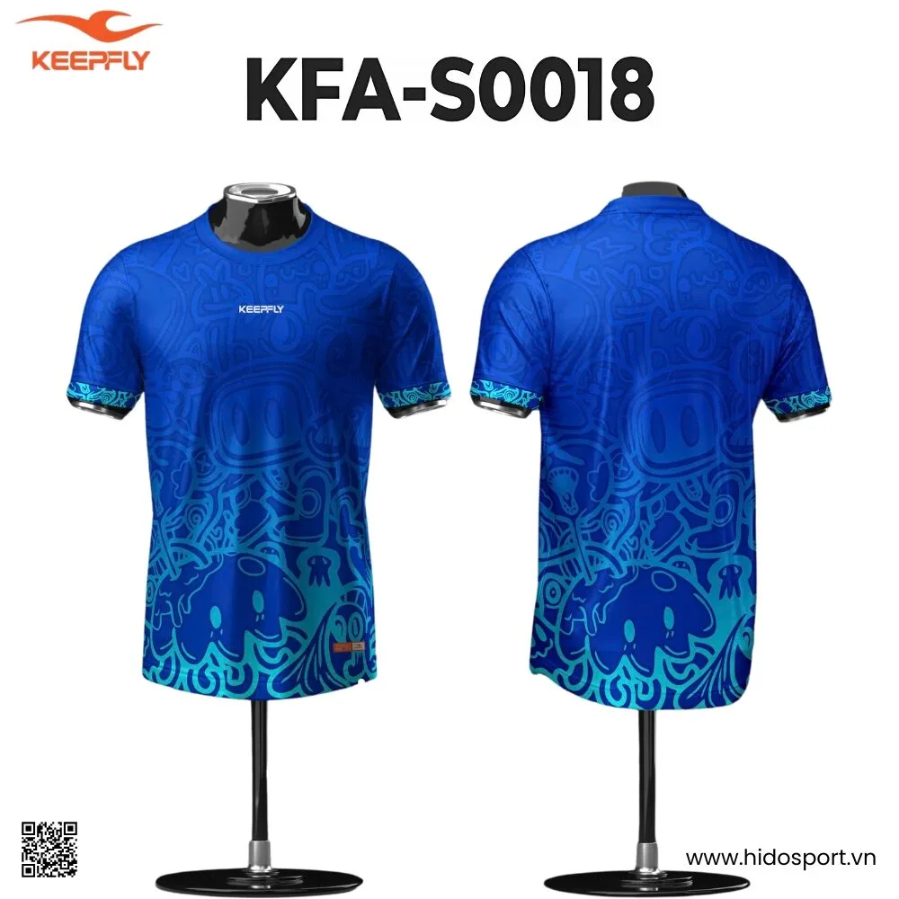 (TITLE)% Áo Pickleball Thiết Kế Chính Hãng KFA-S0018 KEEPFLY Action 2025 - Xanh Bích