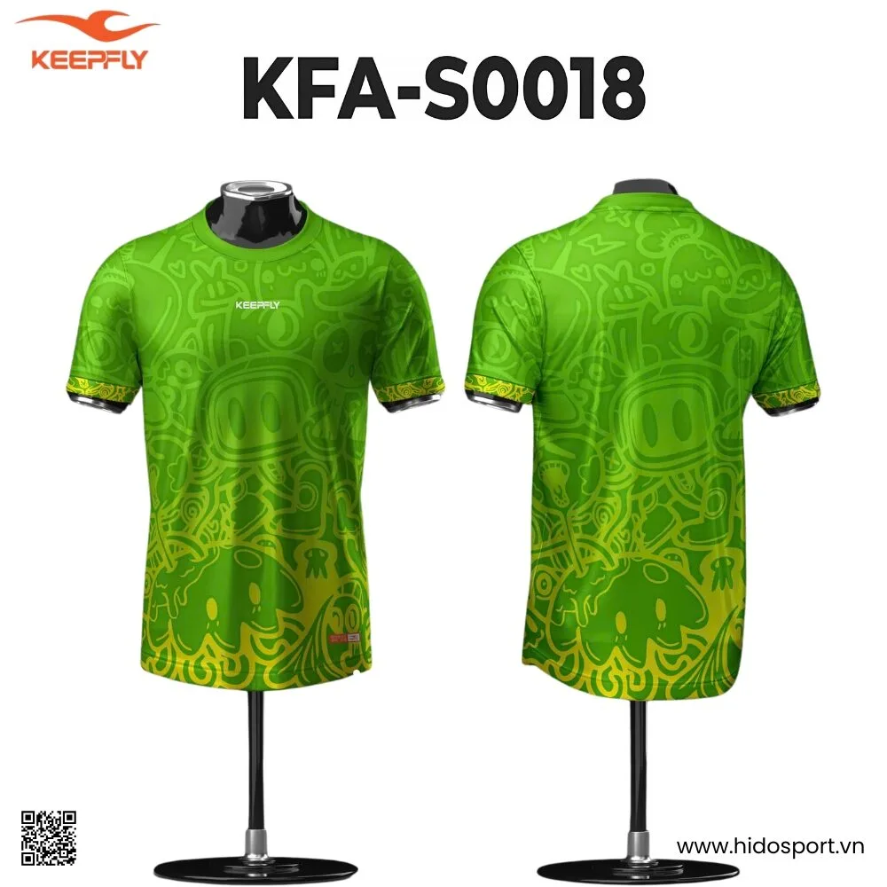 (TITLE)% Áo Pickleball Thiết Kế Chính Hãng KFA-S0018 KEEPFLY Action 2025 - Xanh Két