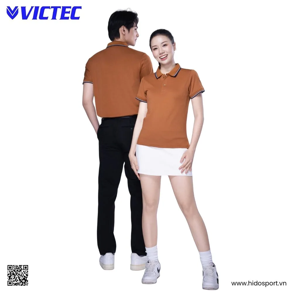 Áo Polo Thể Thao Thiết Kế Chính Hãng VICTEC Màu Cà Phê 2025 - HIDO SPORT