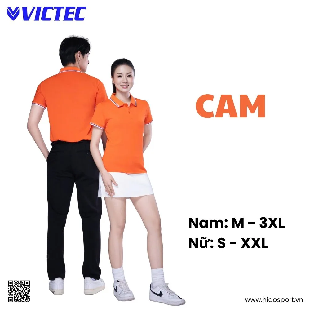 Áo Polo Thể Thao Thiết Kế Chính Hãng VICTEC Màu Cam 2025 - 2