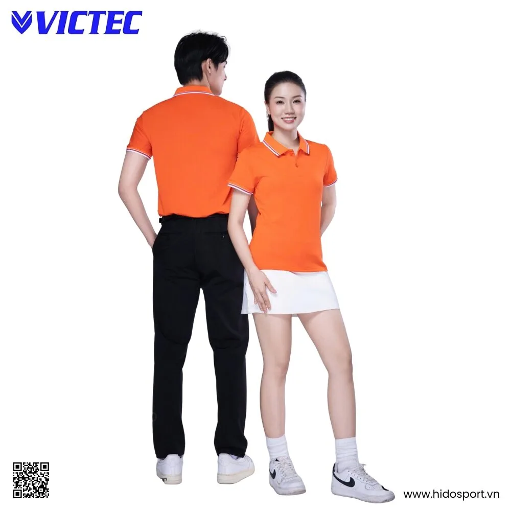 Áo Polo Thể Thao Thiết Kế Chính Hãng VICTEC Màu Cam 2025 - HIDO SPORT