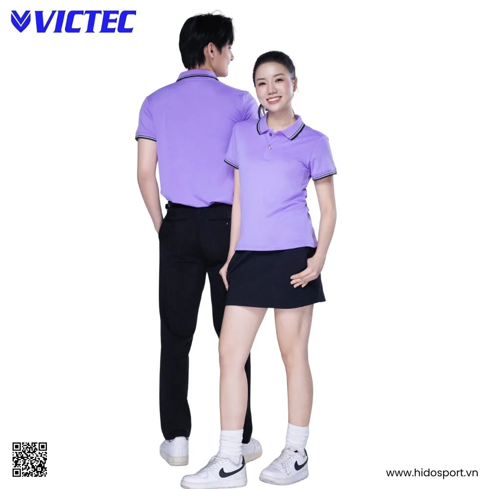 Áo Polo Thể Thao Thiết Kế Chính Hãng VICTEC Màu Tím 2025 - HIDO SPORT
