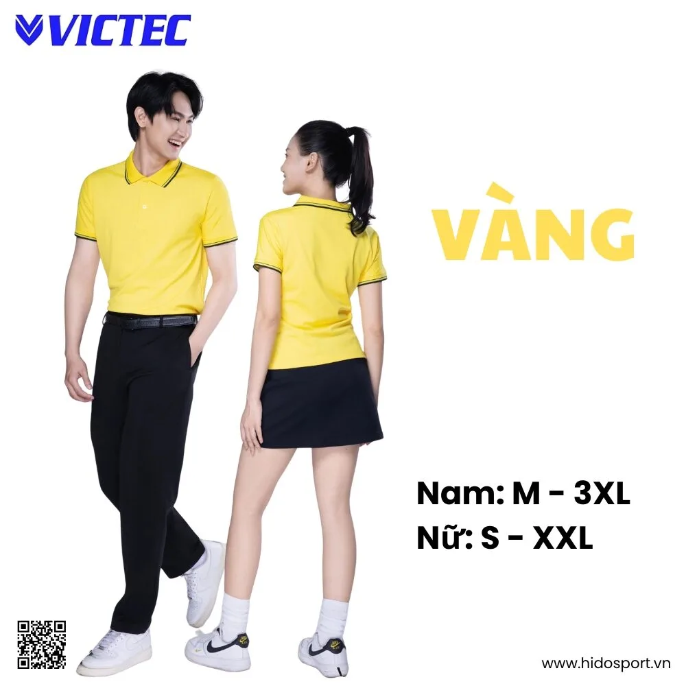 Áo Polo Thể Thao Thiết Kế Chính Hãng VICTEC Màu Vàng 2025 - 2