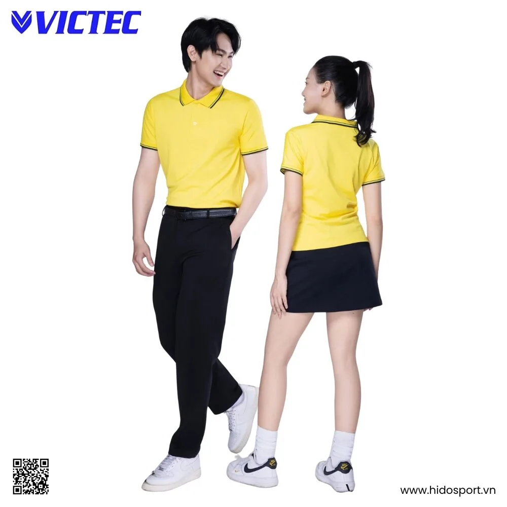 Áo Polo Thể Thao Thiết Kế Chính Hãng VICTEC Màu Vàng 2025 - HIDO SPORT
