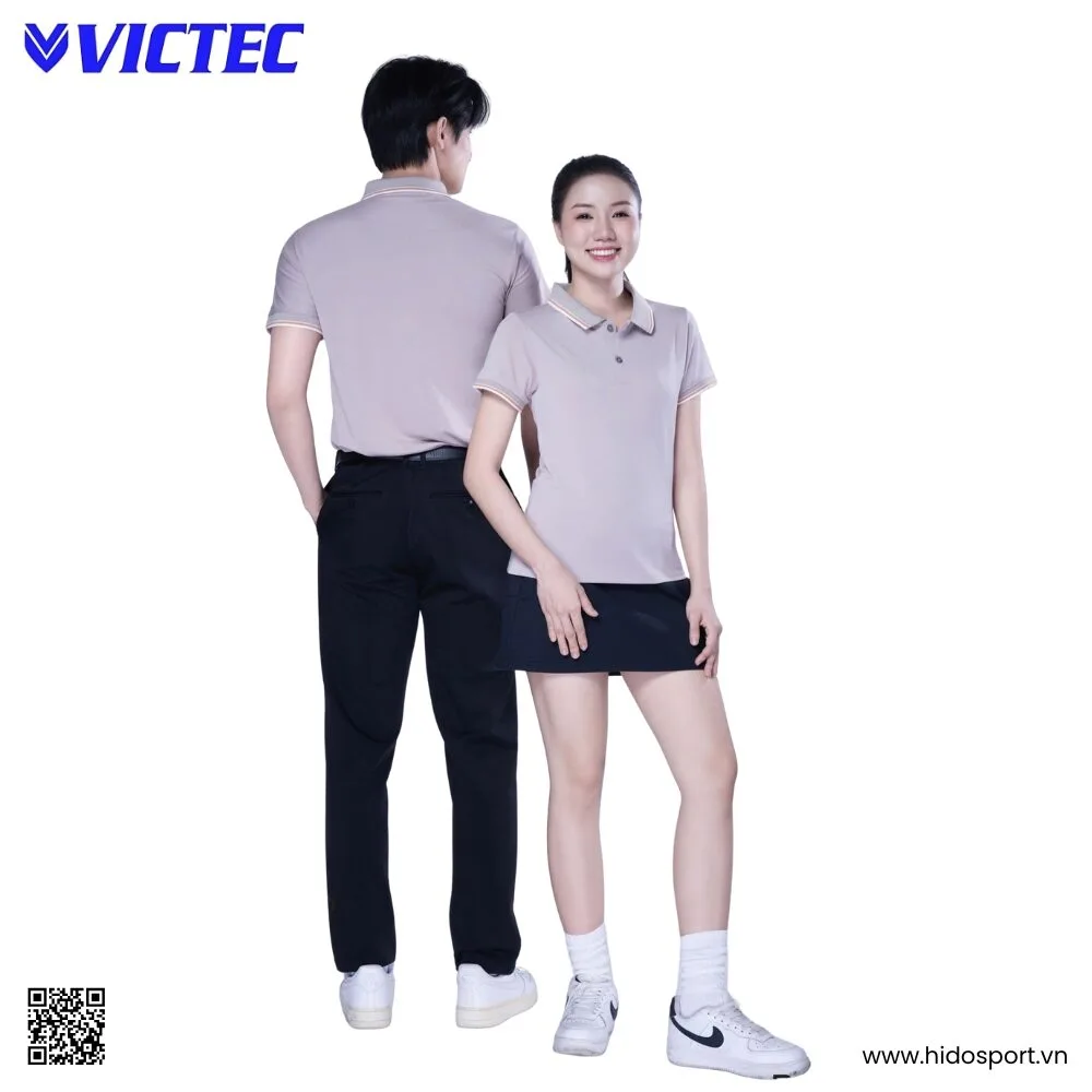 Áo Polo Thể Thao Thiết Kế Chính Hãng VICTEC Màu Bạc Xỉu 2025 - HIDO SPORT