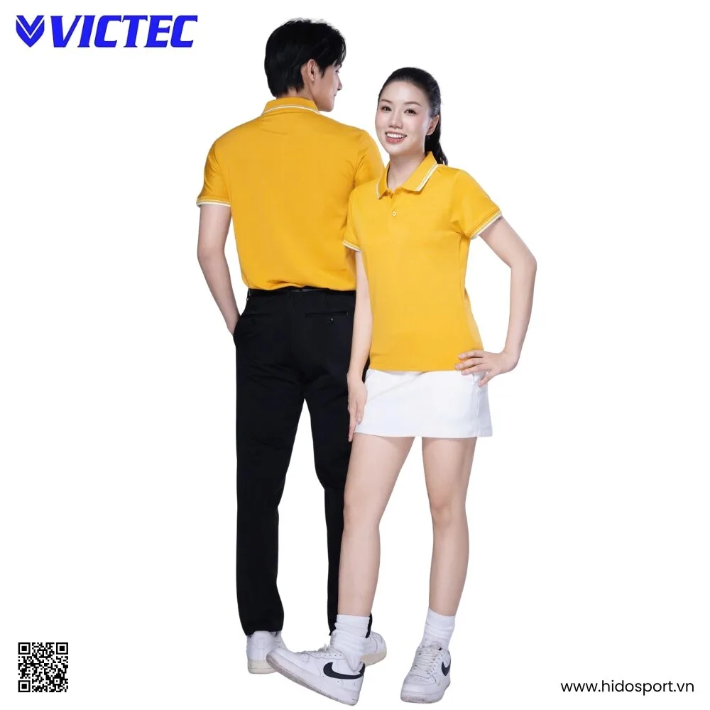 Áo Polo Thể Thao Thiết Kế Chính Hãng VICTEC Màu Vàng Bò 2025 - HIDO SPORT