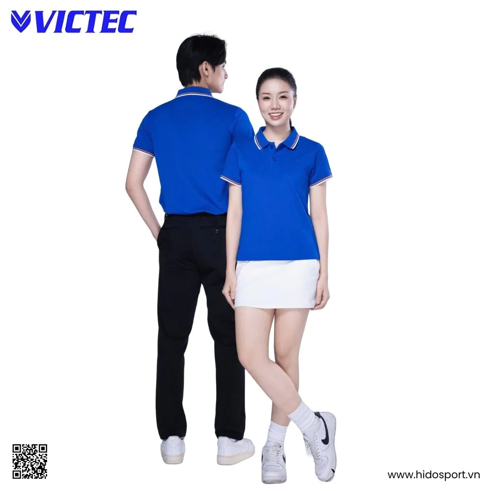 Áo Polo Thể Thao Thiết Kế Chính Hãng VICTEC Màu Xanh Bích 2025 - HIDO SPORT