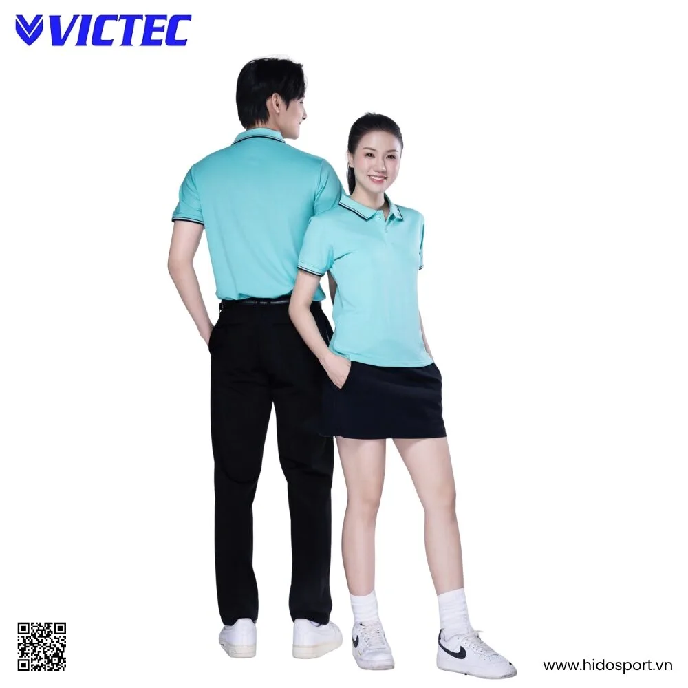 Áo Polo Thể Thao Thiết Kế Chính Hãng VICTEC Màu Xanh Ngọc 2025 - HIDO SPORT