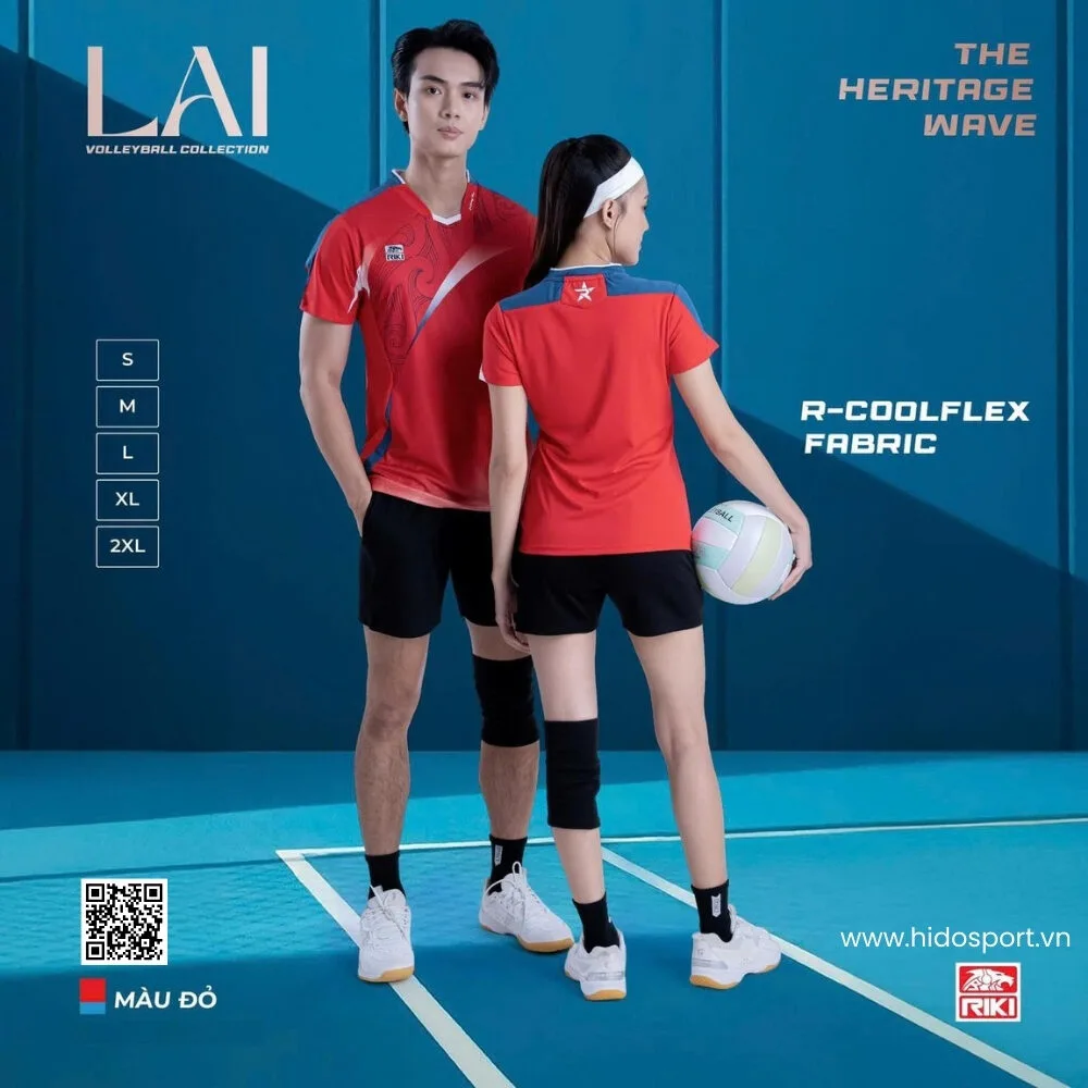 (TITLE)% Quần Áo Bóng Chuyền Thiết Kế Chính Hãng RIKI LAI 2025 - Đỏ