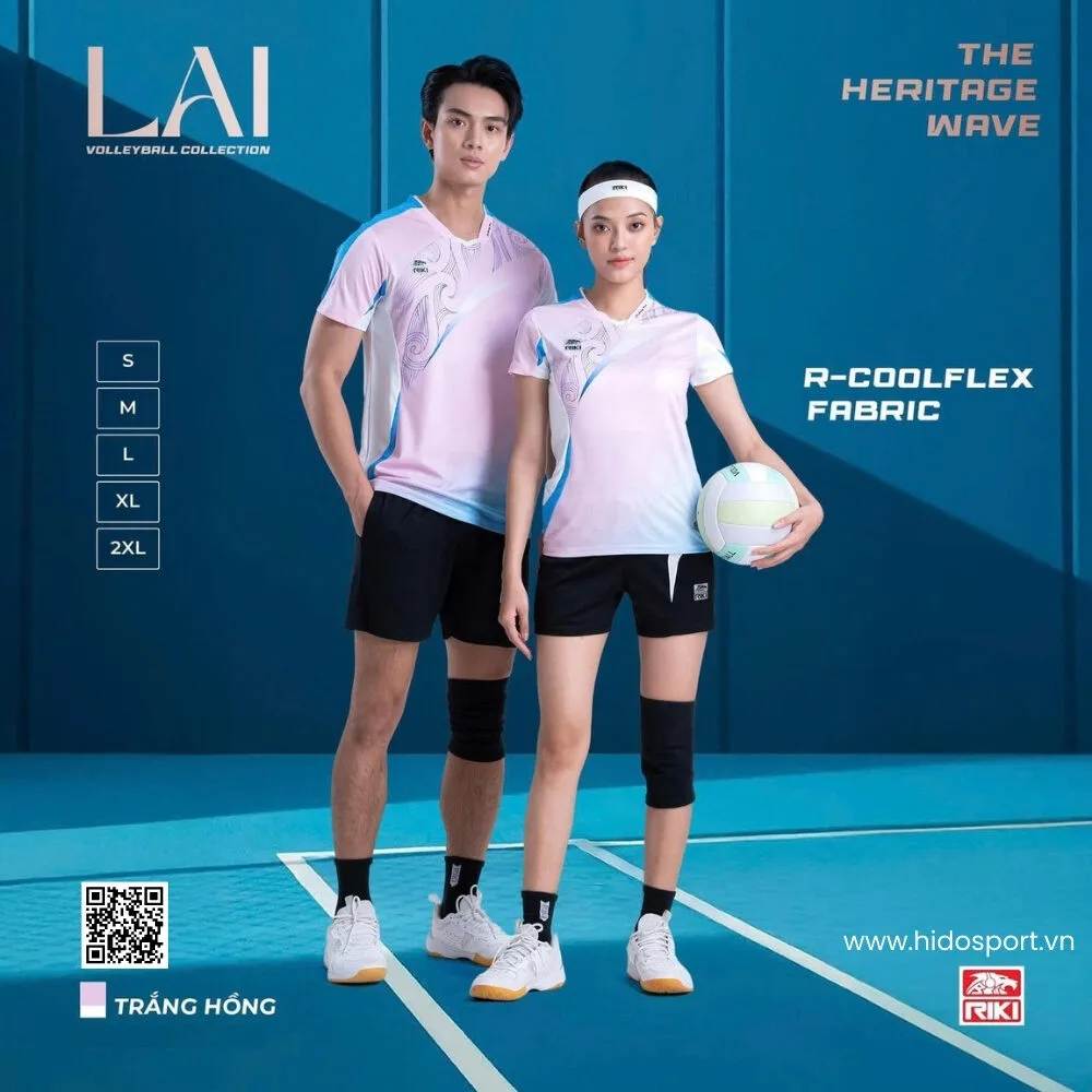 (TITLE)% Quần Áo Bóng Chuyền Thiết Kế Chính Hãng RIKI LAI 2025 - Trắng Hồng