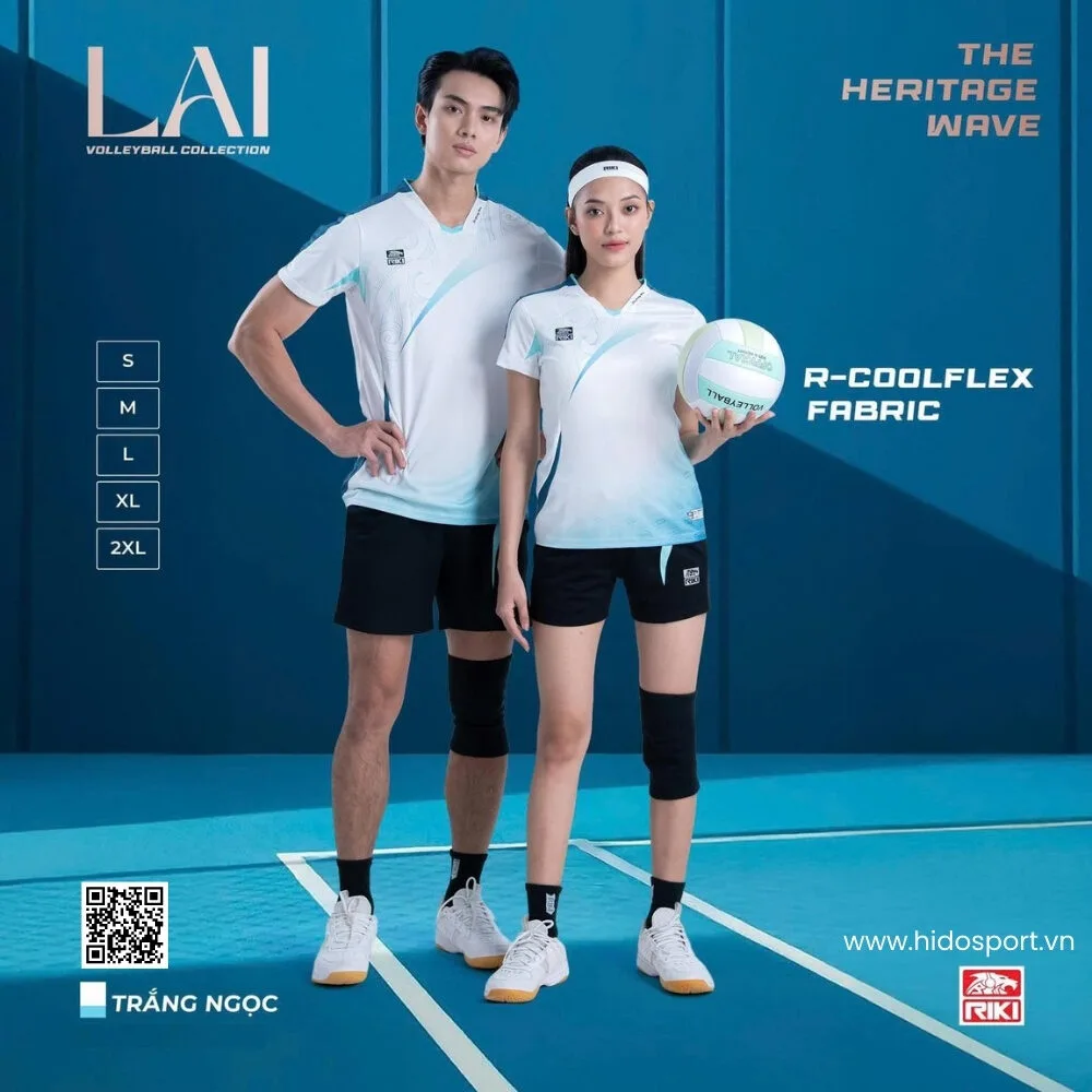 (TITLE)% Quần Áo Bóng Chuyền Thiết Kế Chính Hãng RIKI LAI 2025 - Trắng Ngọc