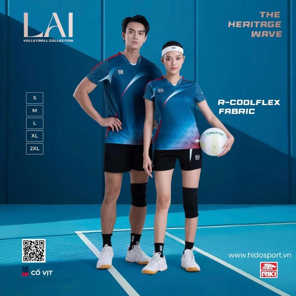 (TITLE)% Quần Áo Bóng Chuyền Thiết Kế Chính Hãng RIKI LAI 2025 - Xanh Cổ Vịt