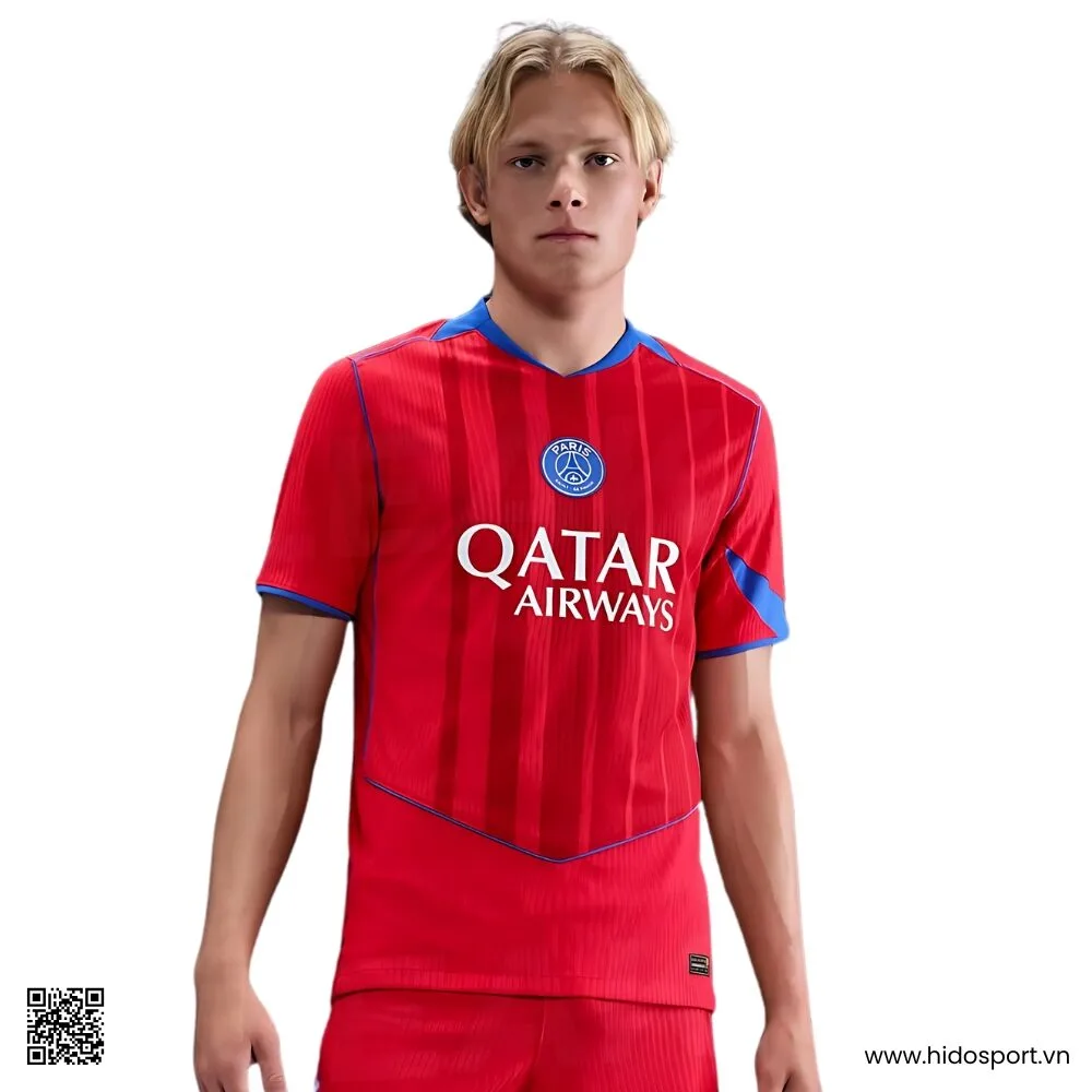 Quần Áo Bóng Đá PSG Mẫu Thứ 3 25/26 Màu Đỏ - HIDO SPORT